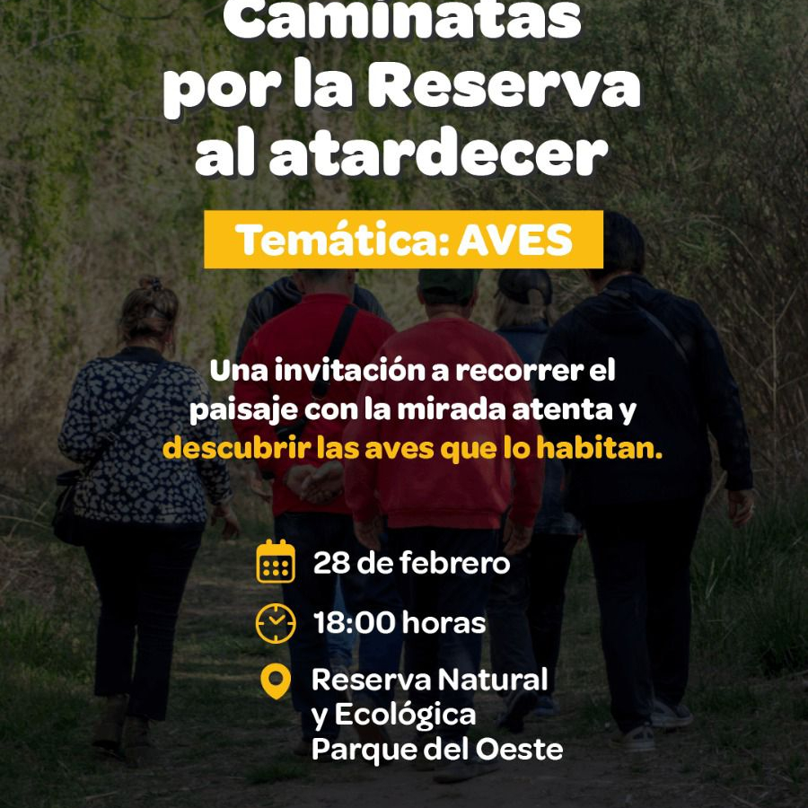 Evento Caminata por la Reserva al atardecer: temática  aves.